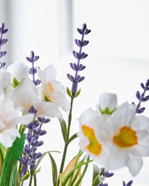Faux Lavender and Narcissus Bunch - Image 3