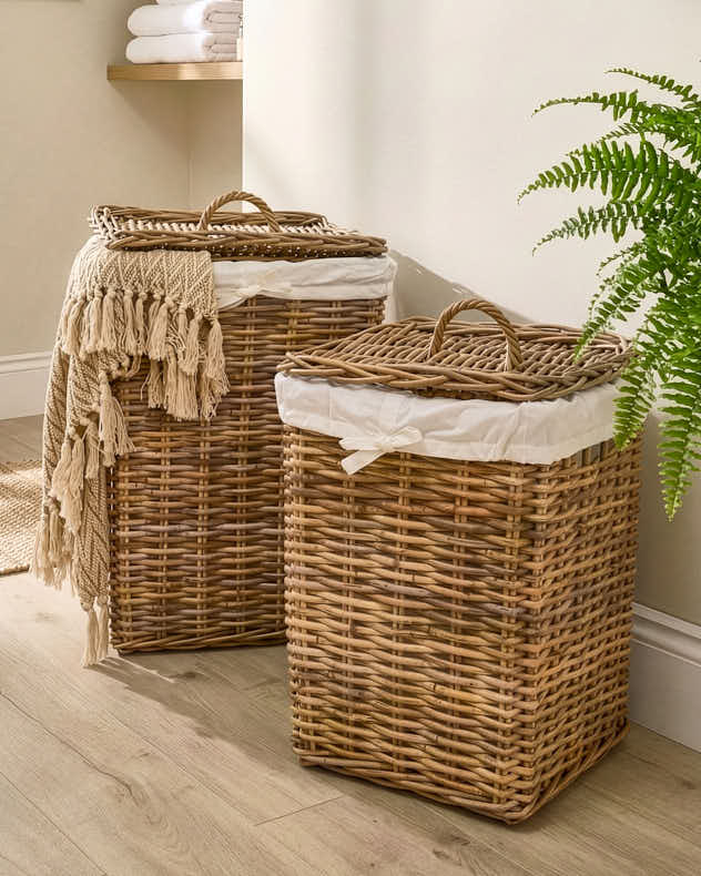 Faya Square Rattan Laundry Basket