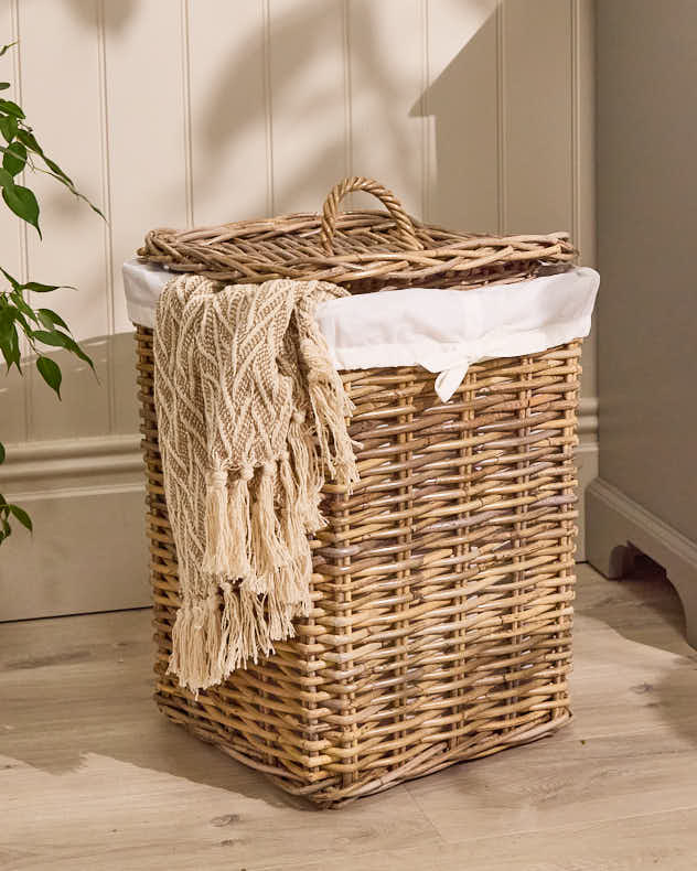 Faya Square Rattan Laundry Basket - Image 2