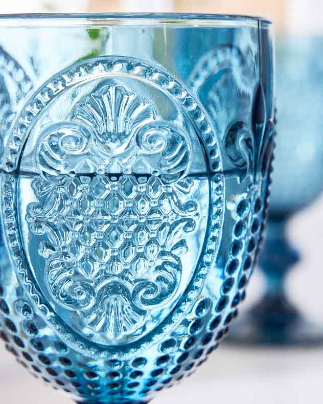 Fleur de Lys Blue Wine Goblet - Image 6