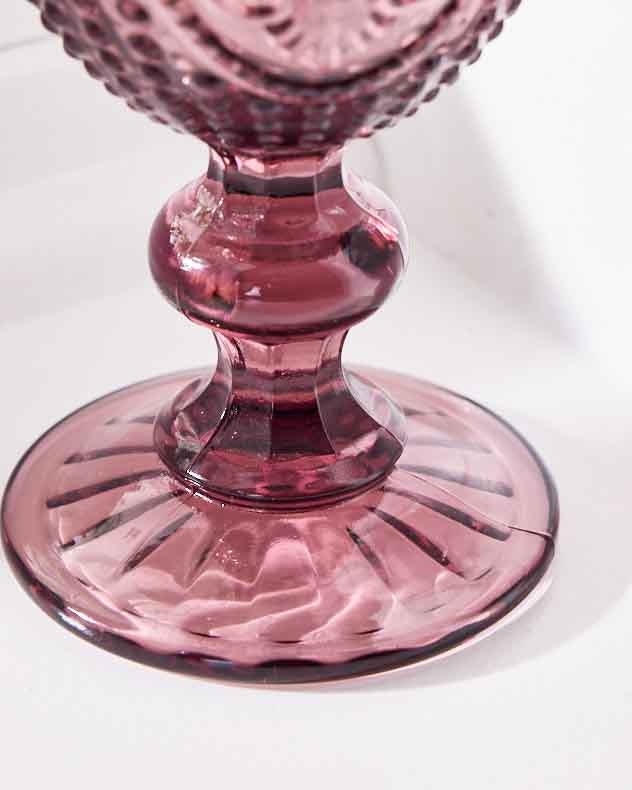 Fleur De Lys Pink Wine Goblet - Image 5
