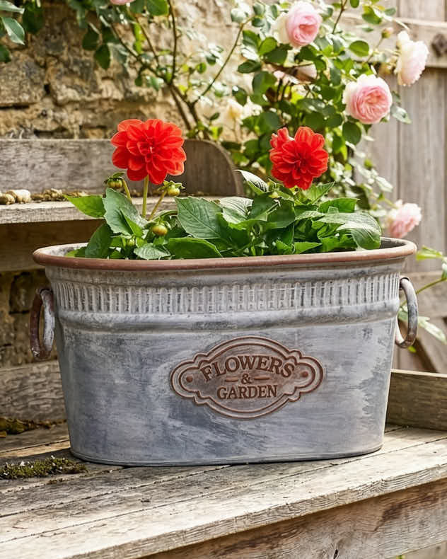 Flowers & Garden Metal Planters - Image 3