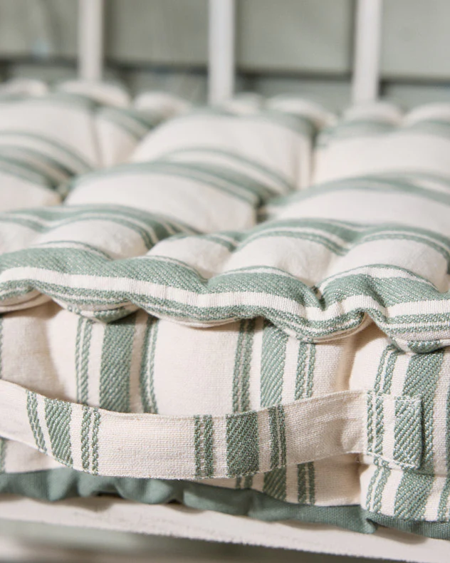 Green Stripe Garden Bench Cushion - Image 4