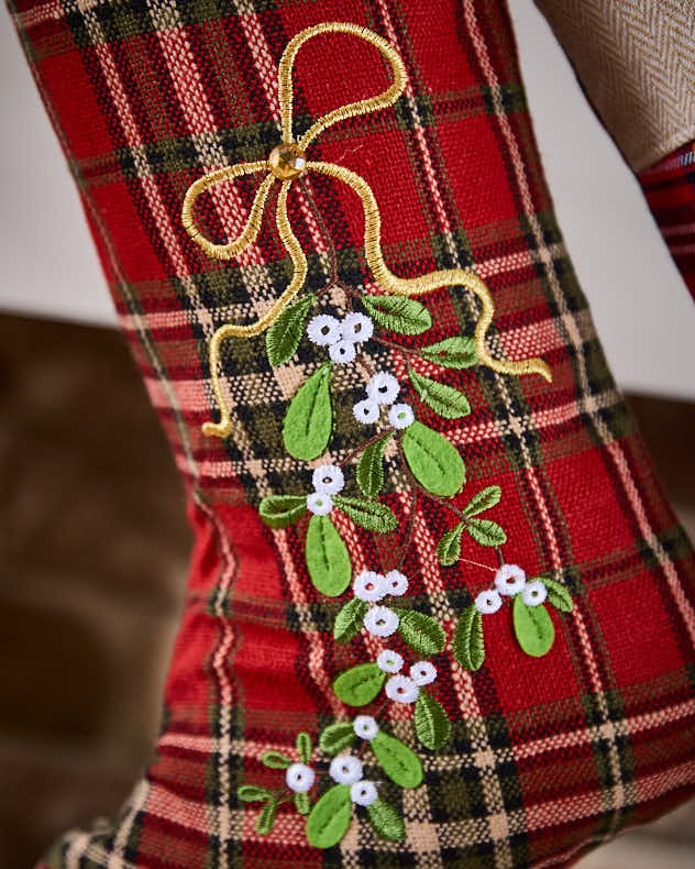 Mistletoe Tartan Christmas Stocking - Image 2