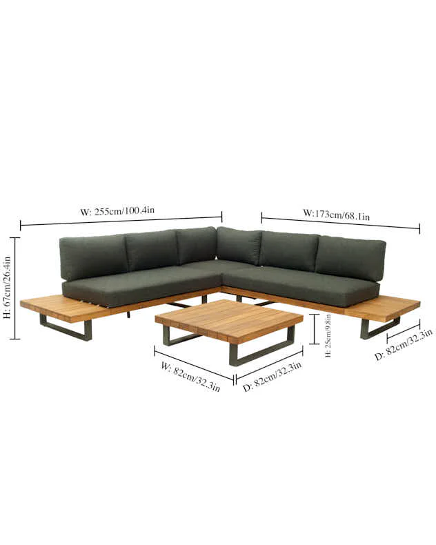 Glenwood Corner Sofa Set - Charcoal - Image 5