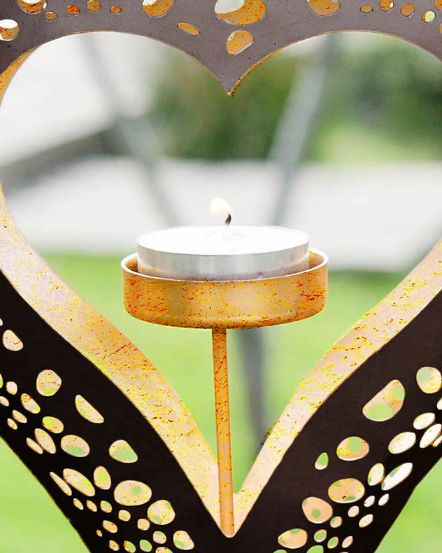 Gold Heart Hanging Garden Candle Holder - Image 4