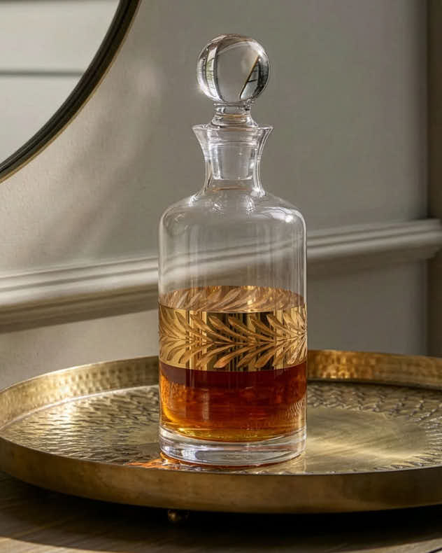 Gold Leaf Glass Decanter - Image 3