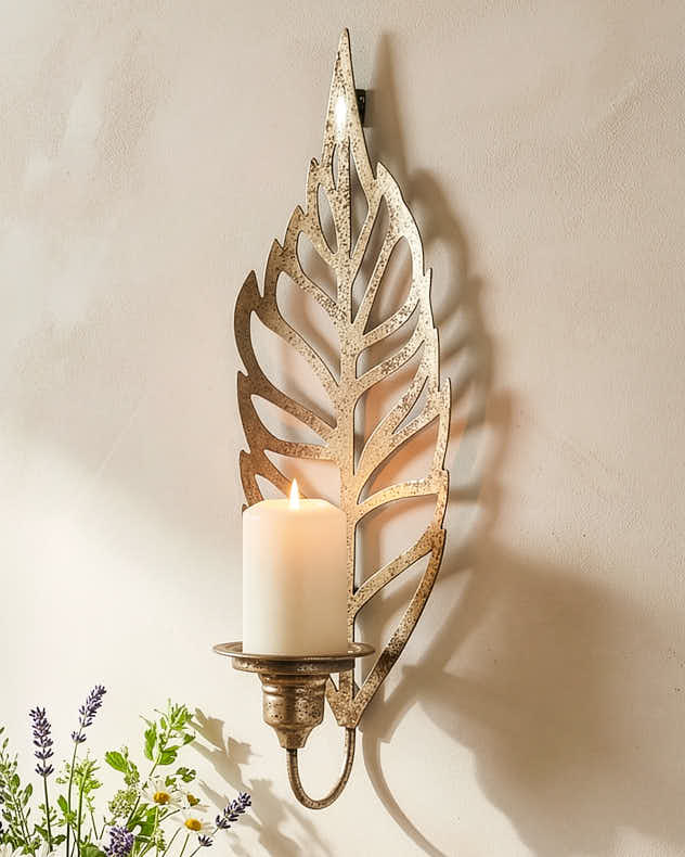 Gold Leaf Wall Mounted Sconce