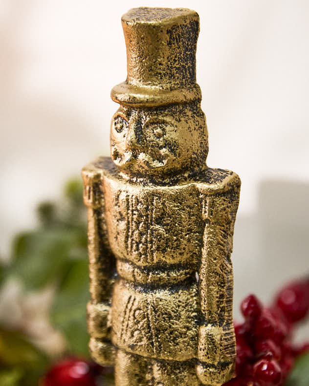 Gold Nutcracker Stocking Holder - Image 3