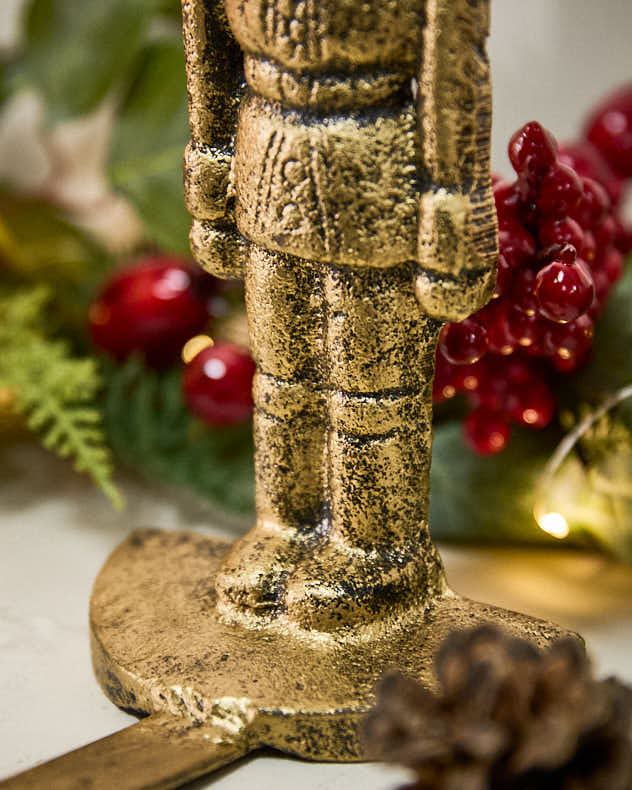 Gold Nutcracker Stocking Holder - Image 4