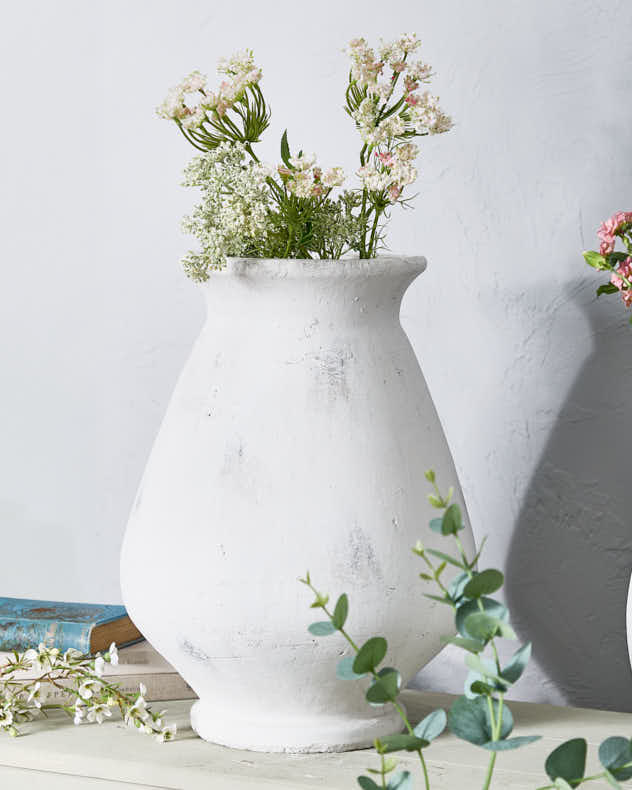Grecian Inspired Tall Ceramic Vase