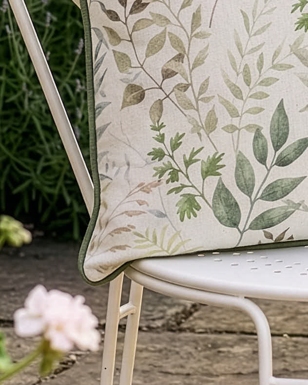 Green Botanical Outdoor Square Cushion - Image 2