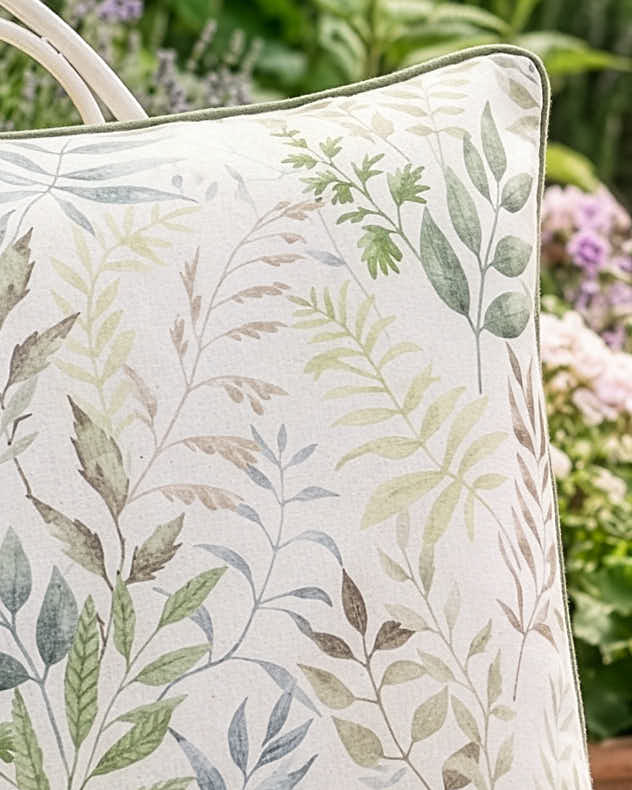 Green Botanical Outdoor Square Cushion - Image 3