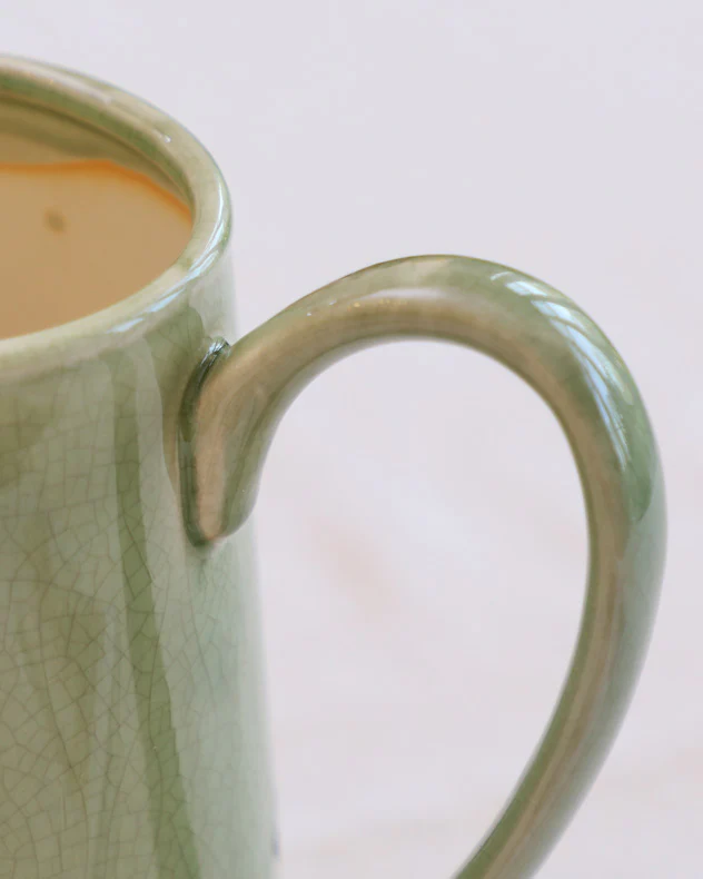 Green Fern Pitcher Jug Vase - Image 2