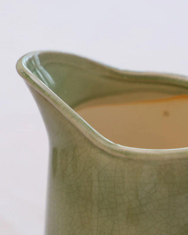 Green Fern Pitcher Jug Vase - Image 4