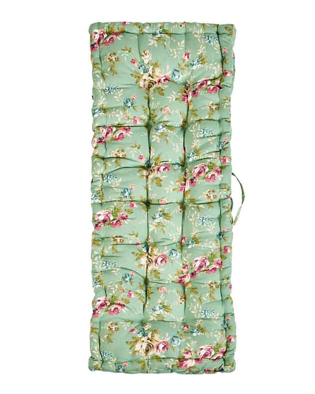 Green Floral Indoor Bench Cushion - Image 5