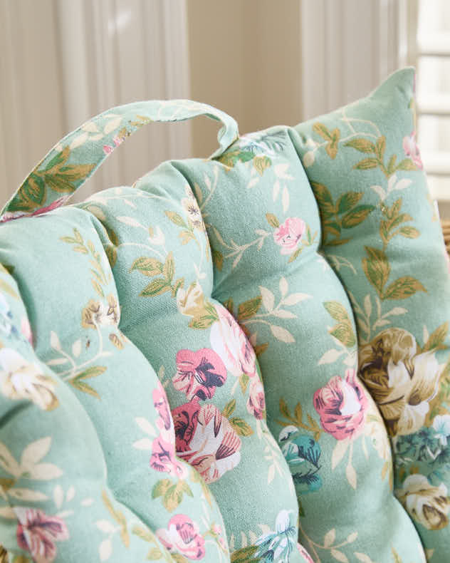 Green Floral Indoor Bench Mattress - Image 3