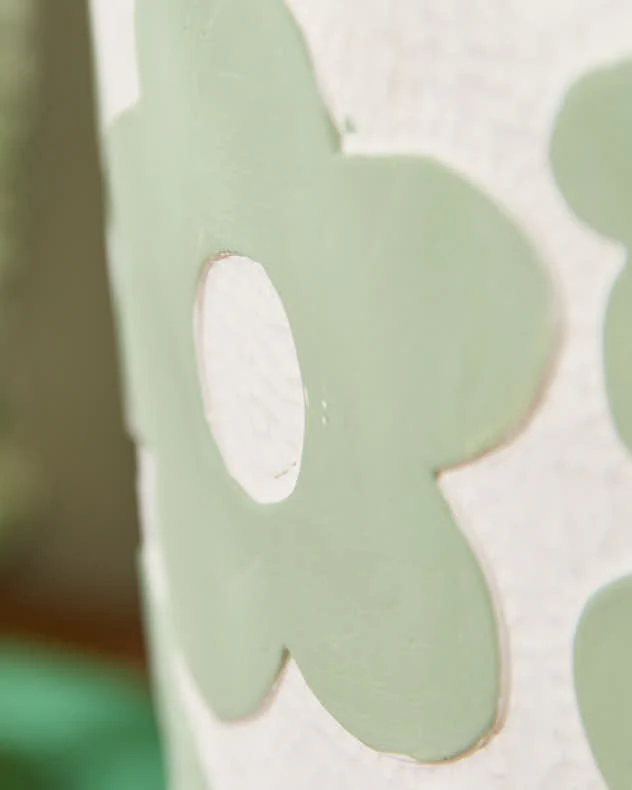 Green Mod Flower Pattern Plant Pot - Image 5