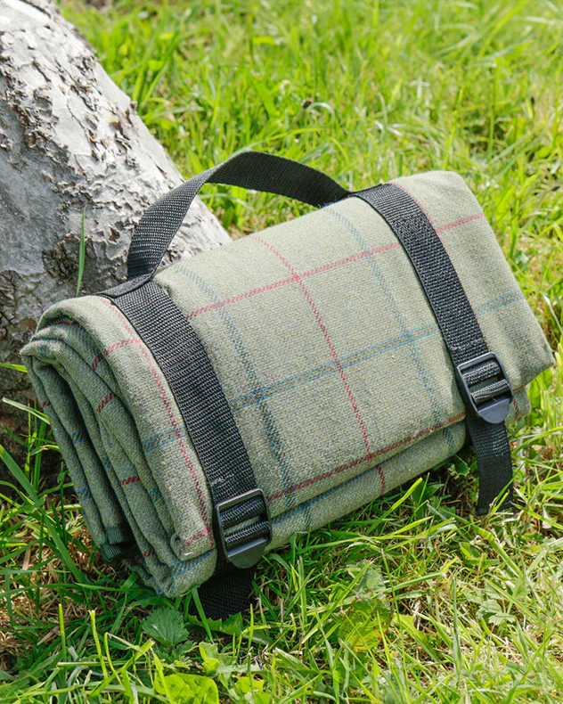 Green Tweed Picnic Blanket