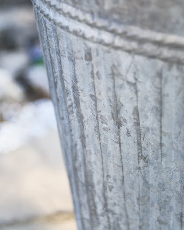Grey Metal Bucket Planter - Image 4