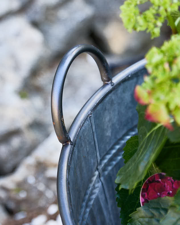 Grey Metal Bucket Planter - Image 5