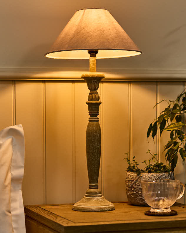 Grey Wash Candlestick Lamp - Image 3