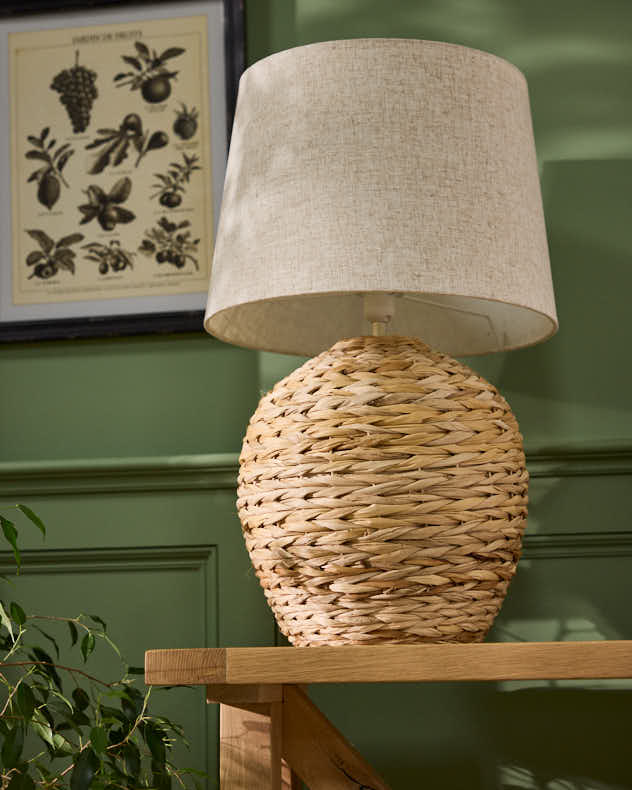 Handwoven Coastal Rattan Table Lamp - Image 5