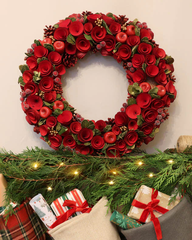 Extra Large Christmas Roses Indoor Wreath - Image 2