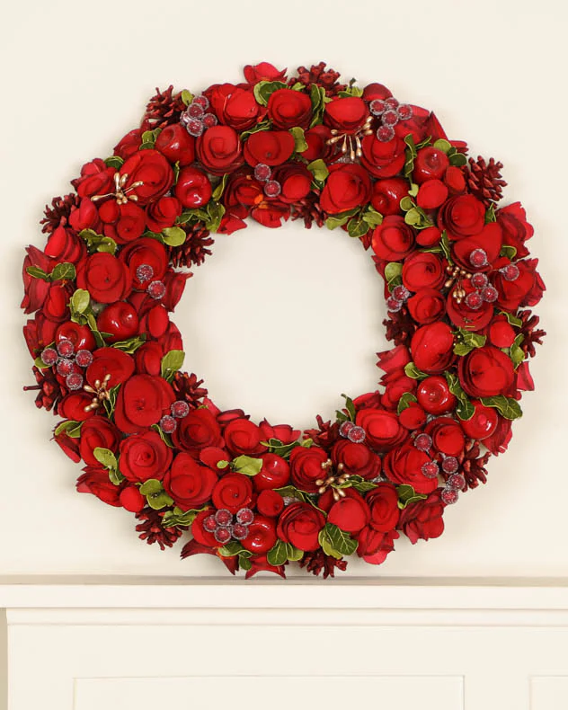 Extra Large Christmas Roses Indoor Wreath - Image 3