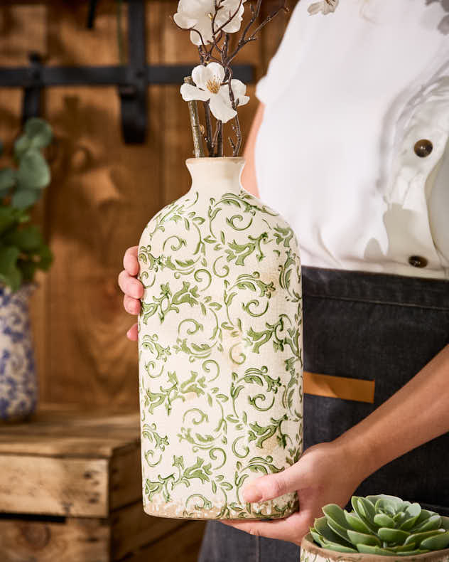Irina Green Botanical Bottle Vase - Image 3