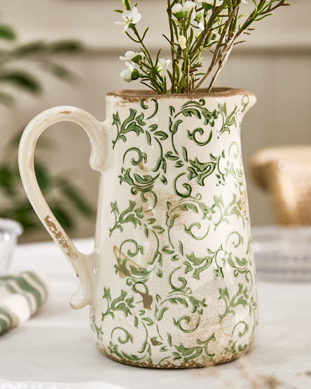 Irina Green Botanical Pitcher Jug - Image 2