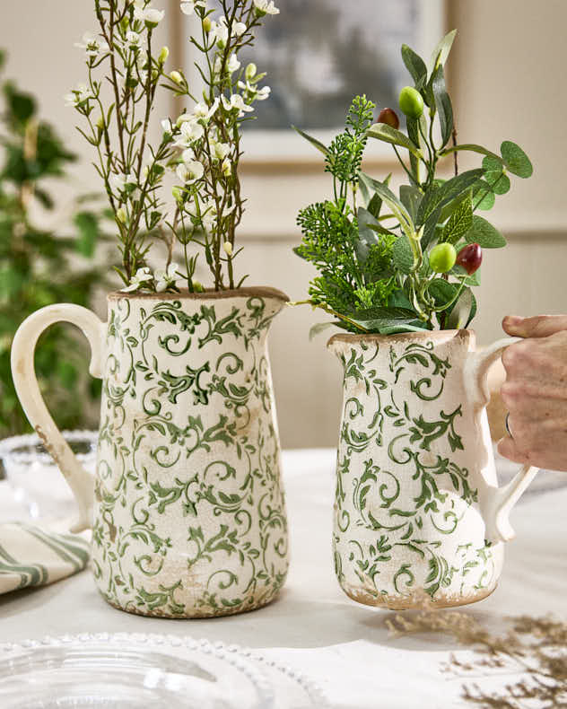 Irina Green Botanical Pitcher Jug - Image 3