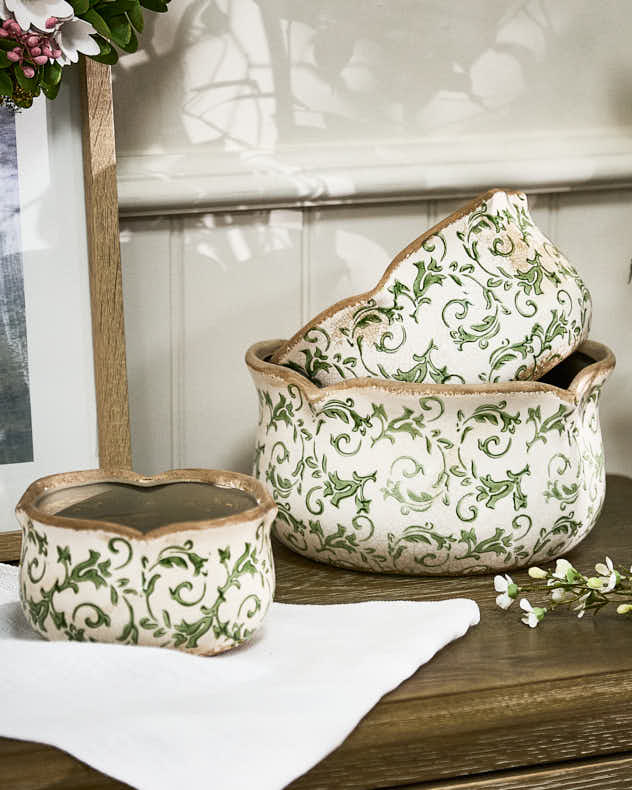 Irina Green Botanical Set of 3 Planters - Image 3