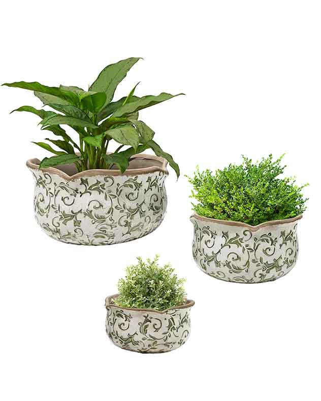 Irina Green Botanical Set of 3 Planters - Image 5