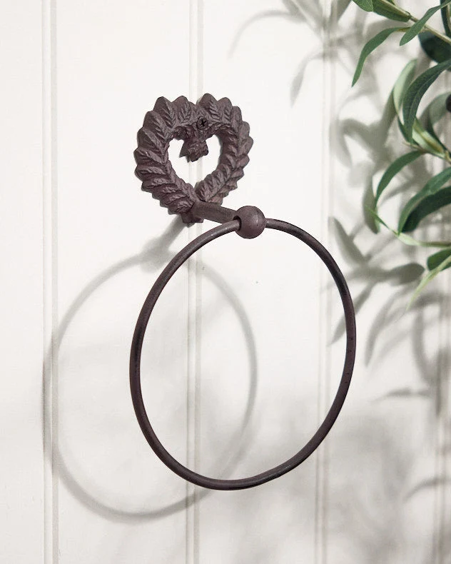 Isabelle Brown Heart Shaped Towel Ring - Image 4