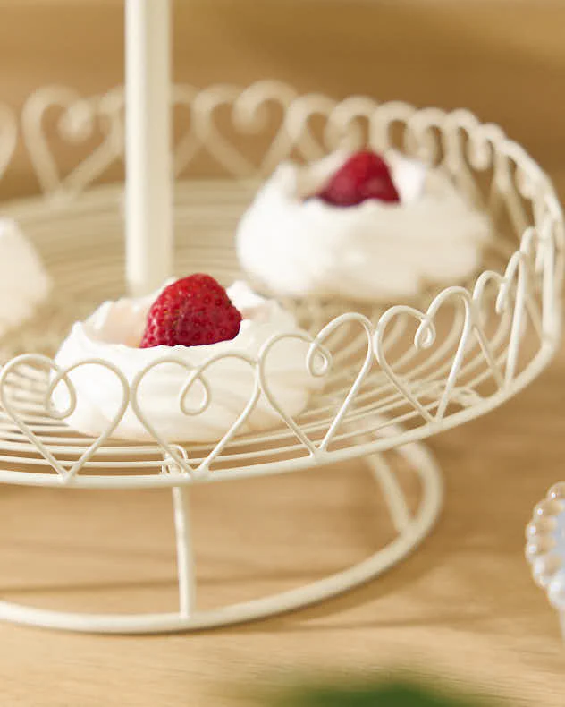 Ivory Bird Double Tier Cake Stand - Image 4