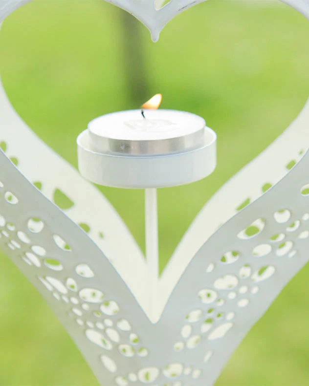 Ivory Heart Hanging Candle Holder - Image 2