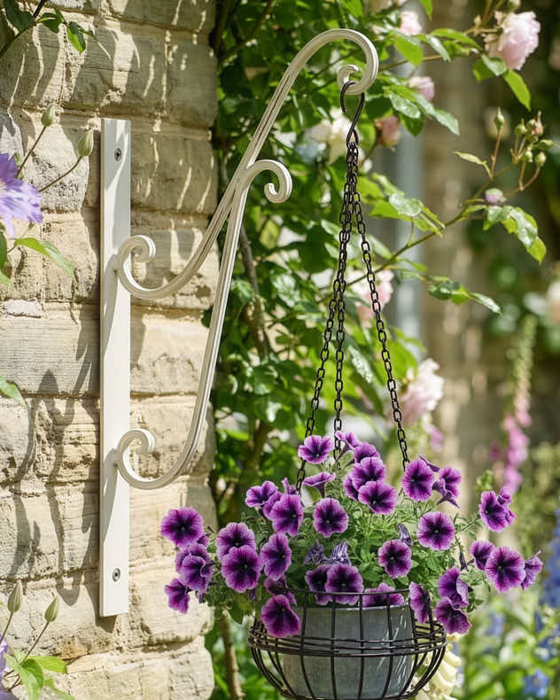 Ivory White Hanging Basket Bracket