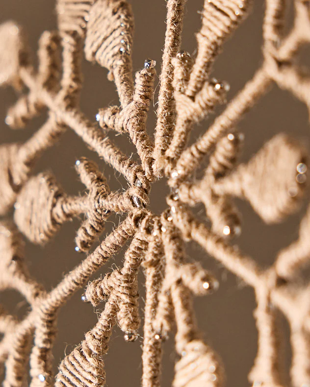 Brown Jute Snowflake Tree Topper - Image 2
