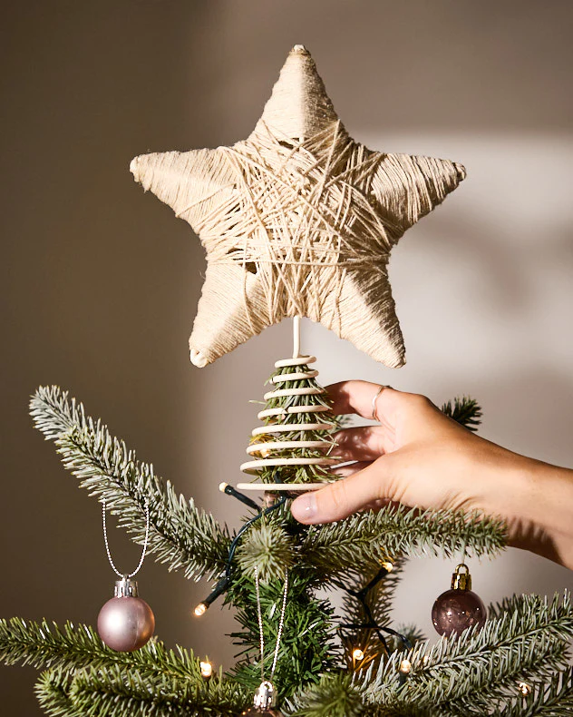 Cream Jute Star Tree Topper - Image 2