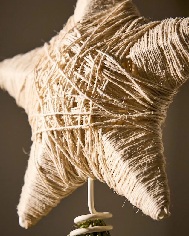 Cream Jute Star Tree Topper - Image 3