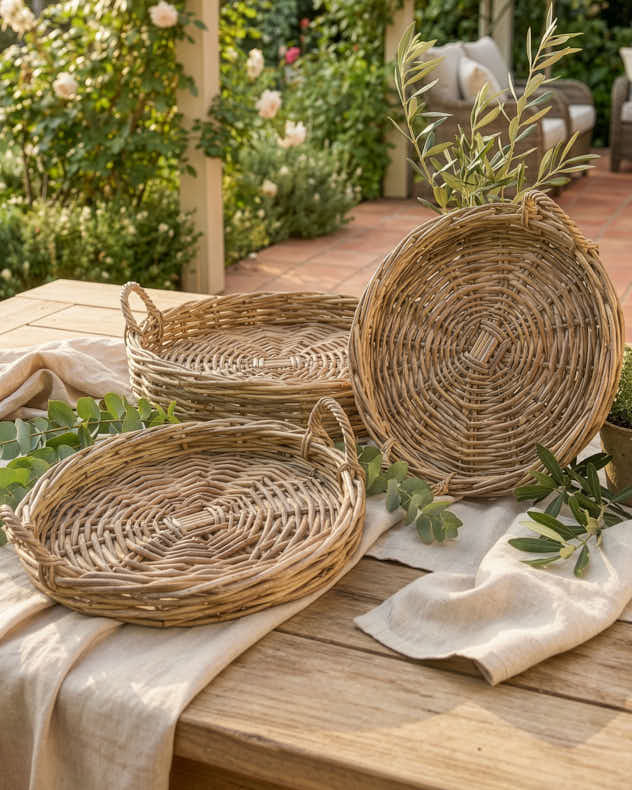 Kaduna Rattan Tray with Handles - Image 2