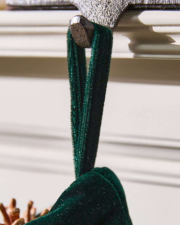 Knightsbridge Green Velvet Christmas Stocking - Image 2