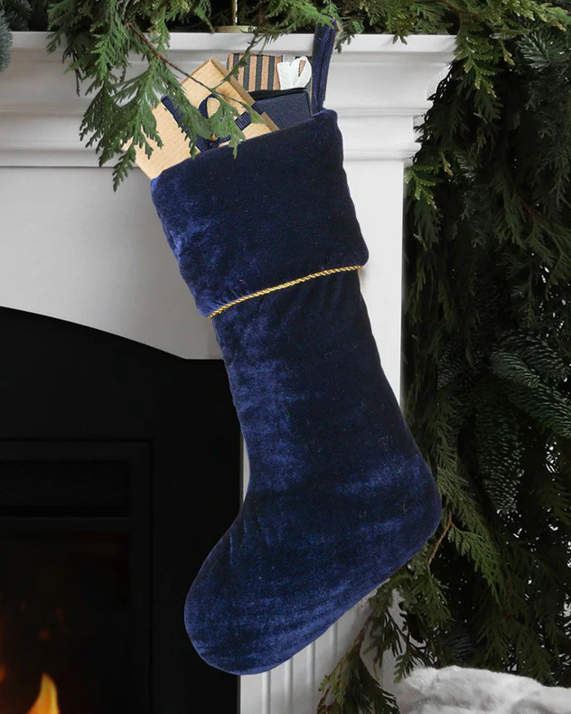 Knightsbridge Moonlight Blue Velvet Stocking