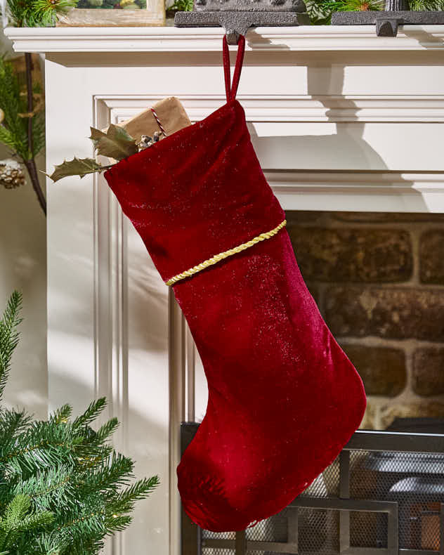 Knightsbridge Red Velvet Christmas Stocking