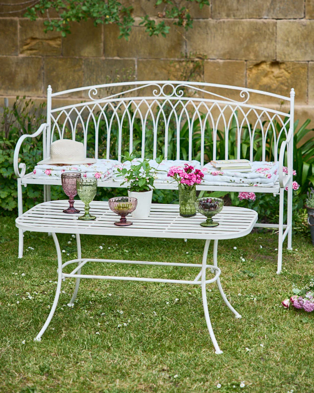Cream Arched Companion Seat Bench - Image 5