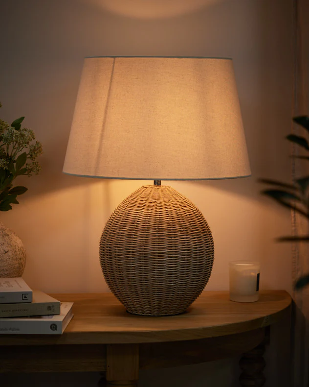 Large Fairport Rattan Table Lamp - Image 3