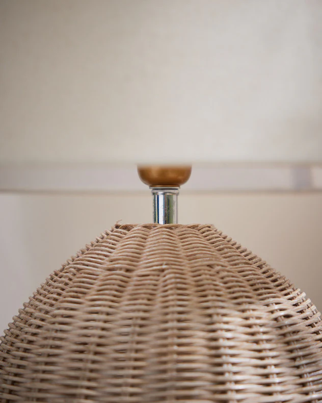 Large Fairport Rattan Table Lamp - Image 4