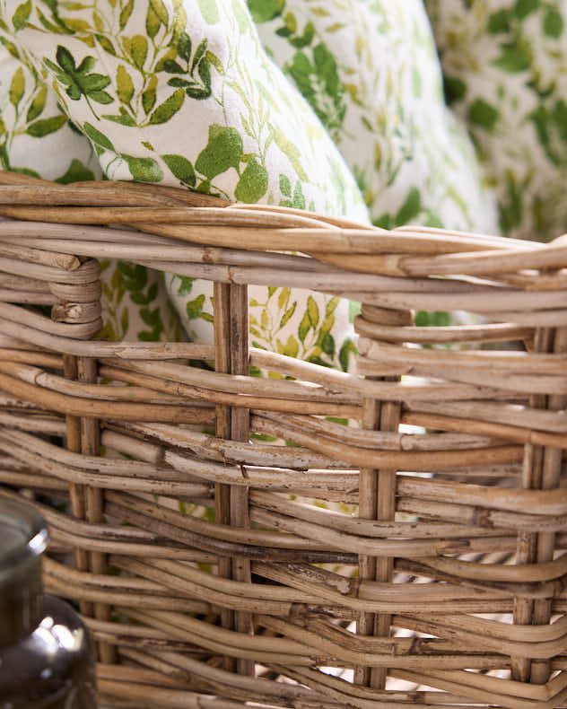 Large Grey Rattan Storage Basket - Image 2