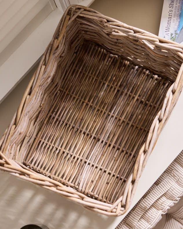 Large Grey Rattan Storage Basket - Image 3